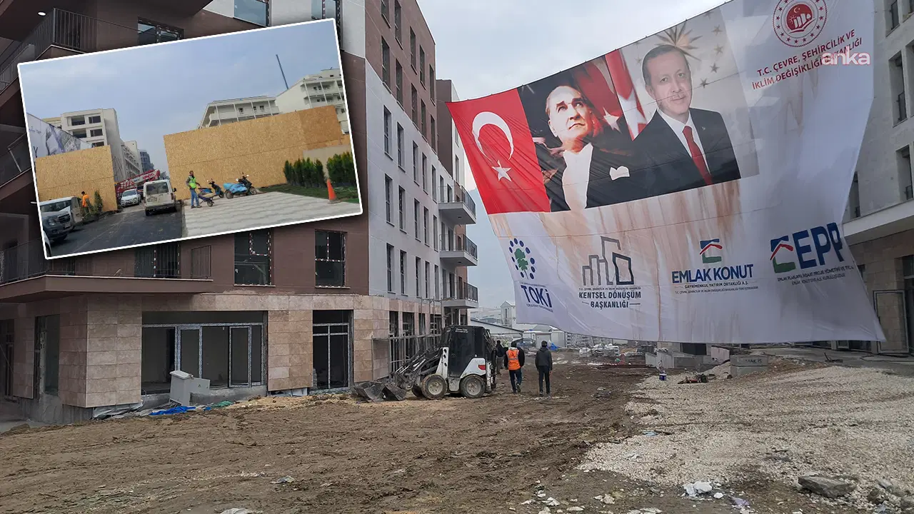 Hatay’da 'Erdoğan' telaşı: Bitmeyen yapılar brandayla kapatıldı!
