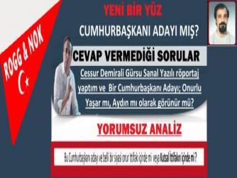 Cessur Demirali Gürsu Sanal Yazılı röportaj yaptım ve Bir Cumhurbaşkanı Adayı; Onurlu Yaşar mı, Aydın mı olarak görünür mü?