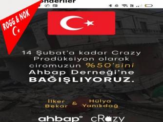 Altın kalite crayz prodüksiyon Hülya Yanıkdağ İlker Bekar deprem için yardım 
