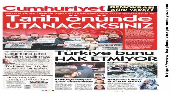 Cumhuriyet gazetesi soruşturmasında karar açıklandı