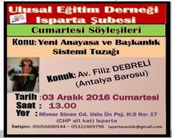 UED ISPARTA ŞUBESİ CUMARTESİ SÖYLEŞİLERİ
