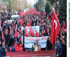 Manisa'da 10 bin kişi yürüyüşle terörü lanetledi