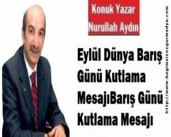 Eylül Dünya Barış Günü Kutlama Mesajı