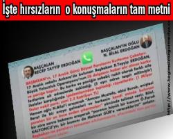 İşte hırsızların  o konuşmaların tam metni