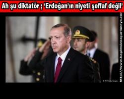  Ah şu diktatör ; ‘Erdoğan’ın niyeti şeffaf değil’