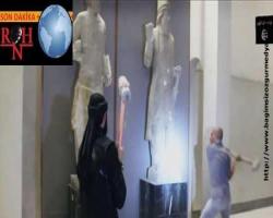 IŞİD kültür katliamına doymuyor; 7. yüzyıla ait heykelleri parçaladılar