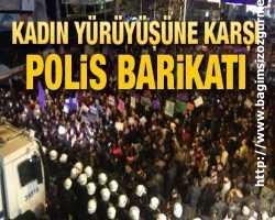 Kadın ve polis barikatı...