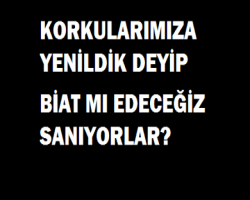 KORKULARIMIZA YENİLDİK DEYİP BİAT MI EDECEĞİZ SANIYORLAR?  
