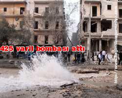 Esed muhaliflerin üzerine bin 425 varil bombası attı