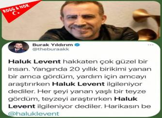 Ünlü sanatçı Haluk Levent yangın madurlariyla el ele 
